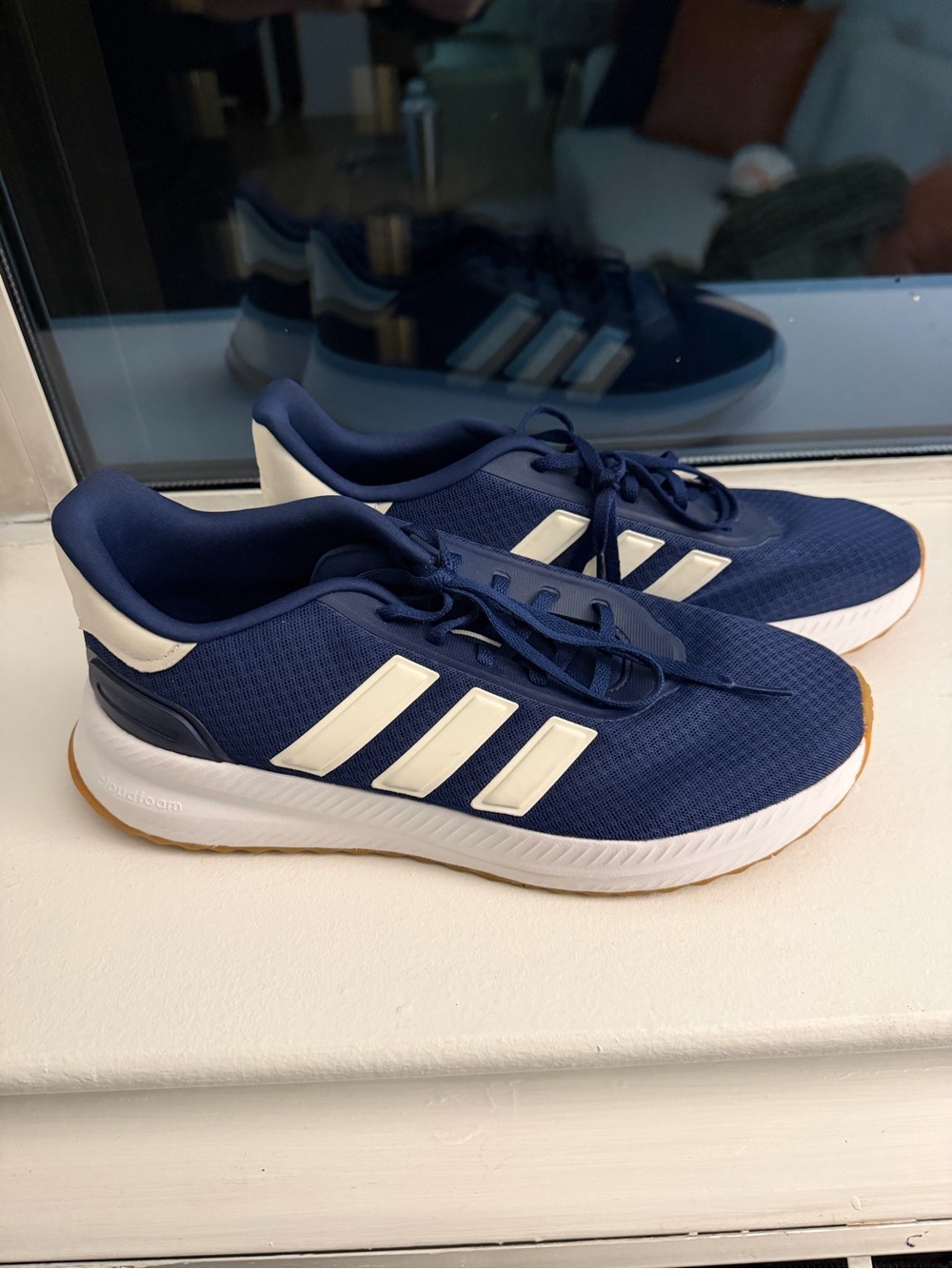 adidas Men's Navy and White Athletic Running Shoes